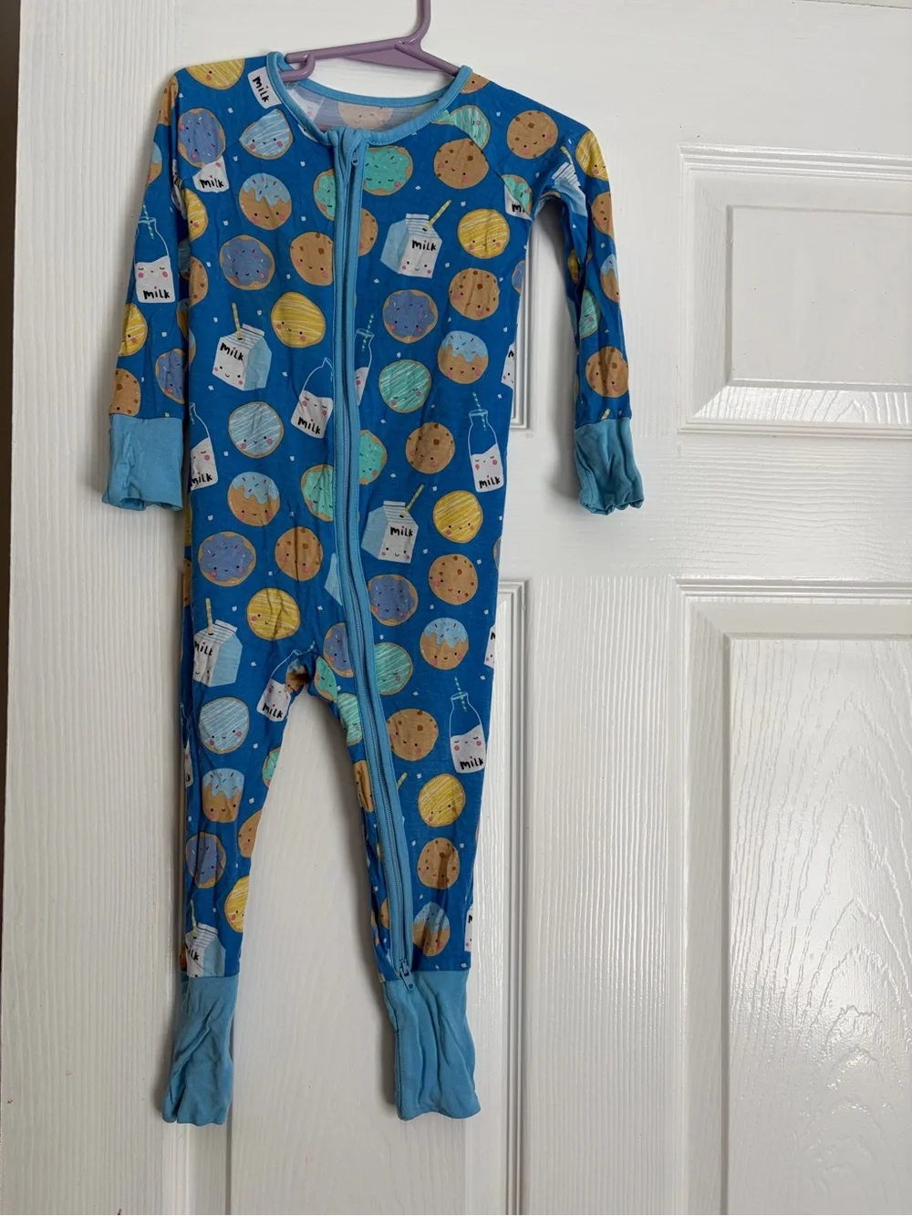 Little Sleepies Blue Cookie & Milk One-Piece Zippie